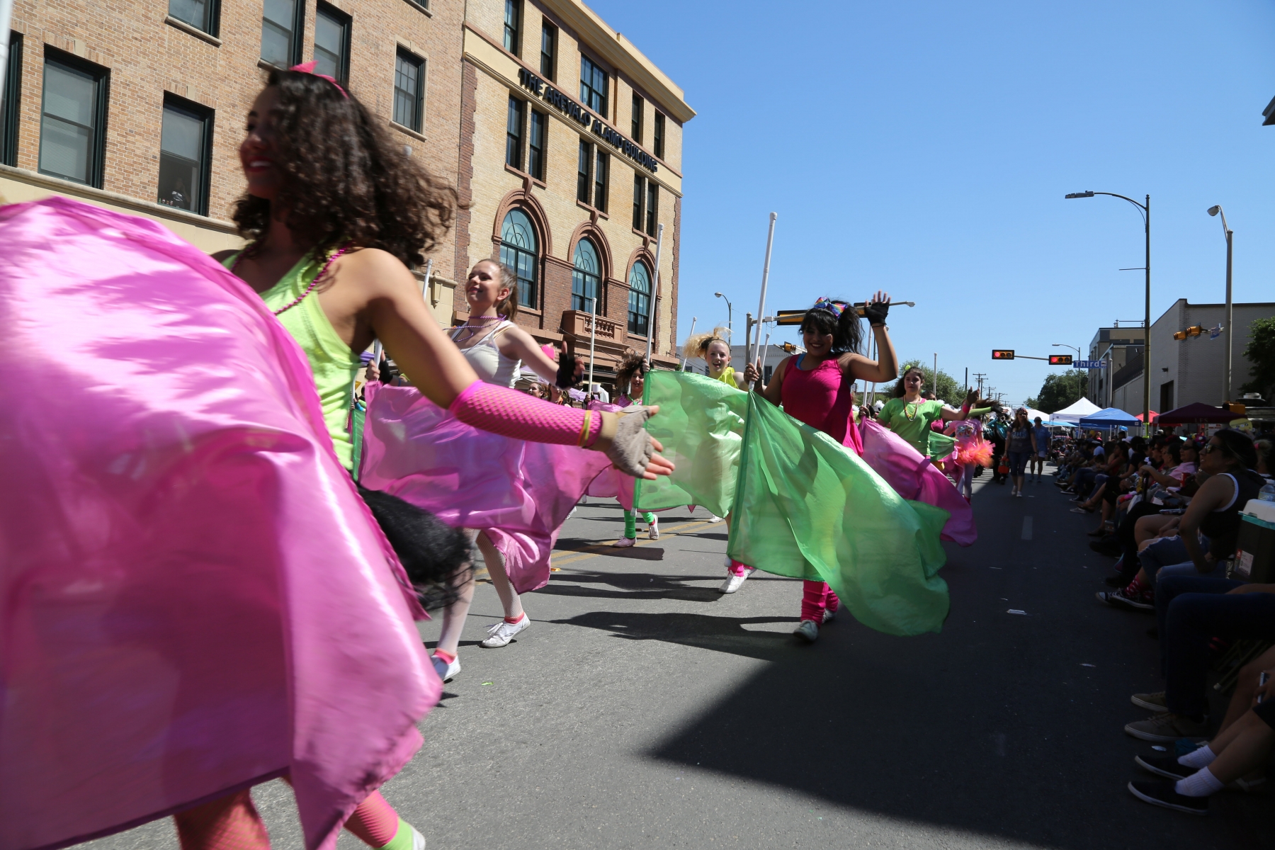 Students at Claudia Taylor "Lady Bird" Johnson High School perform during the Battle of Flowers Parade on Friday. Photo by Ben Olivo | Heron