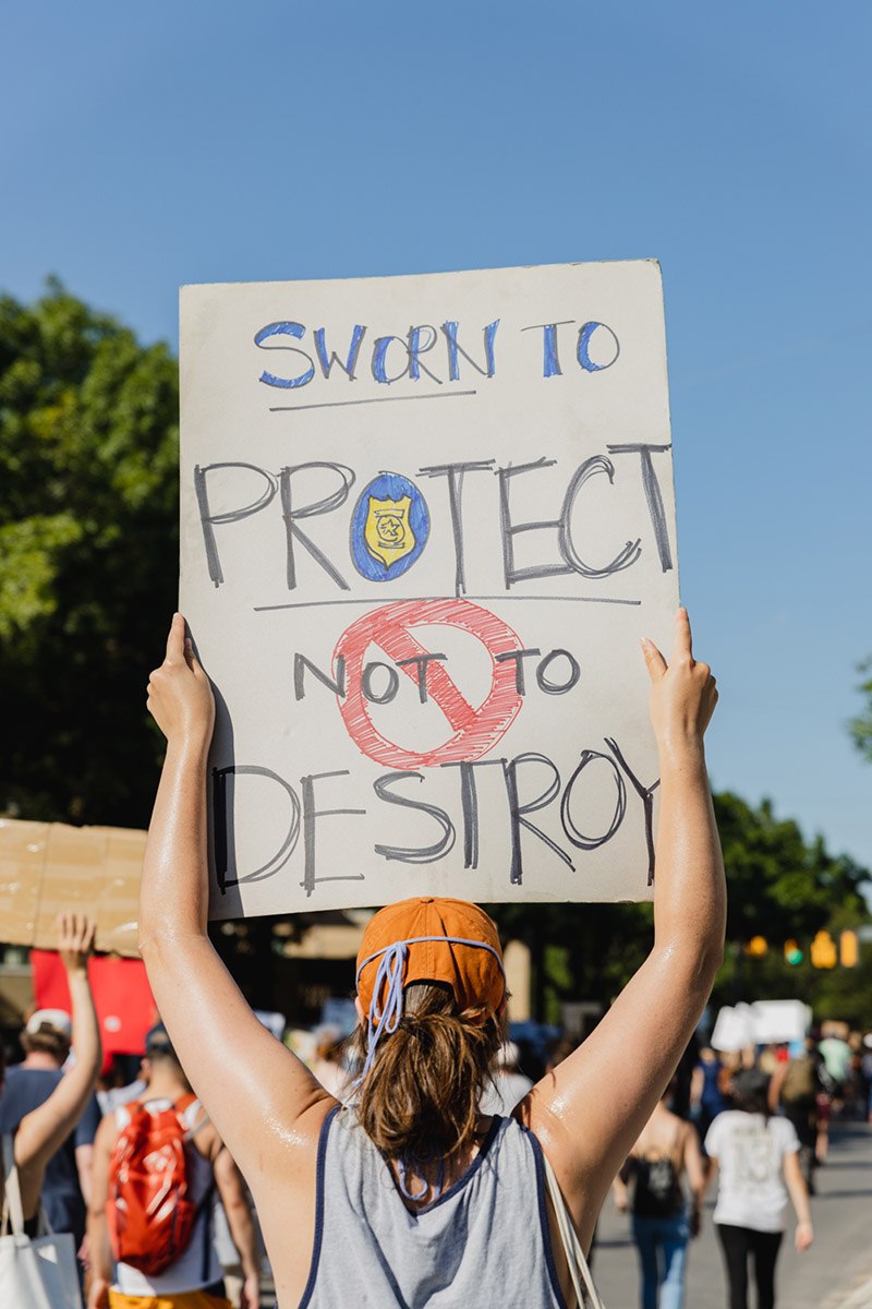 A Black Lives Matter protest sign in San Antonio on Monday, June 8, 2020. <b>Photo by Isaiah Alonzo | Heron contributor</b>
