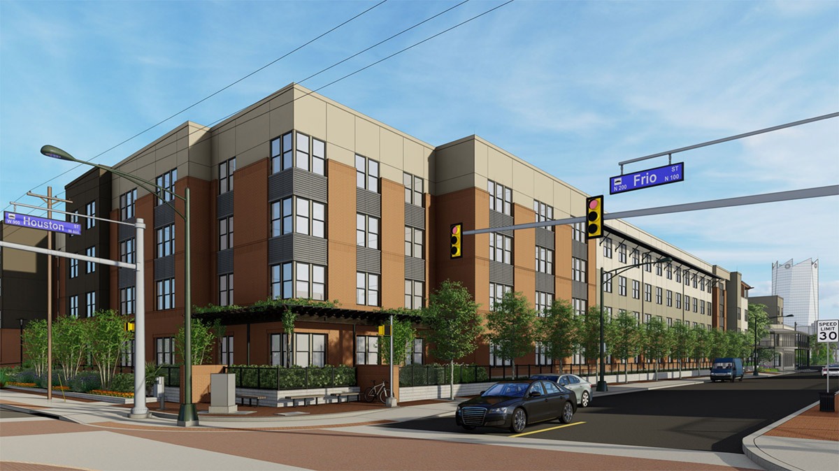 Cattleman Square Lofts is being planned for 811 W. Houston St. June 16, 2021. Courtesy: Alamo Community Group | Sage Group