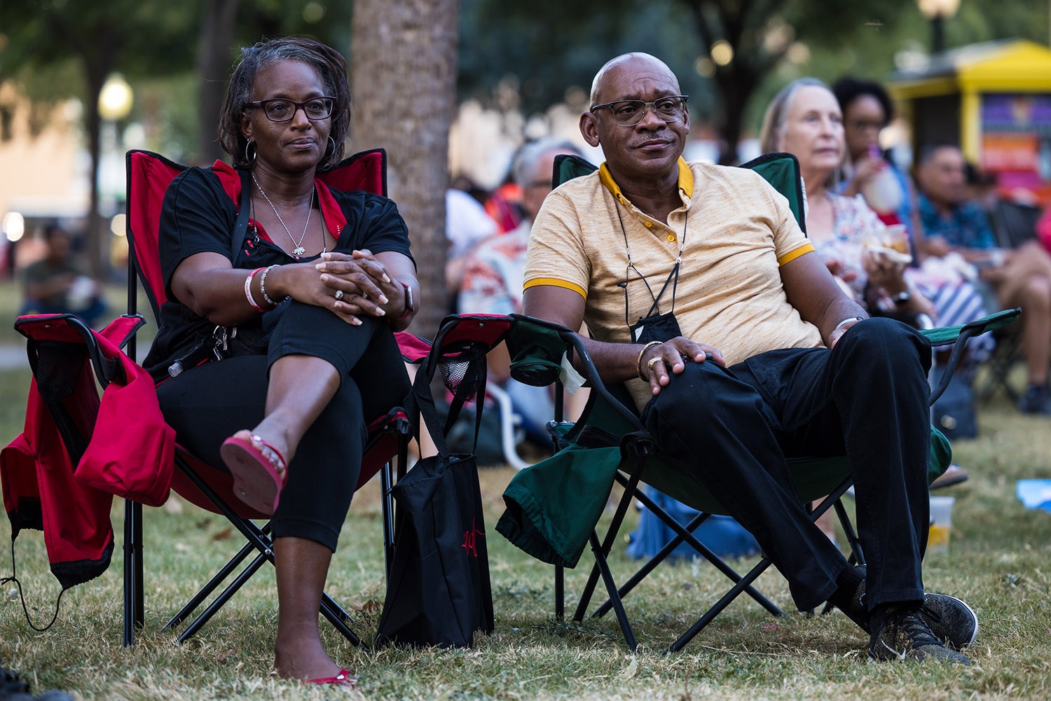 Joe and Andria Williams enjoy the music at the 38th Annual Jazz’SAlive Festival, Friday, Sept. 24, 2001, at Travis Park. Photo by Chris Stokes | Heron contributor
