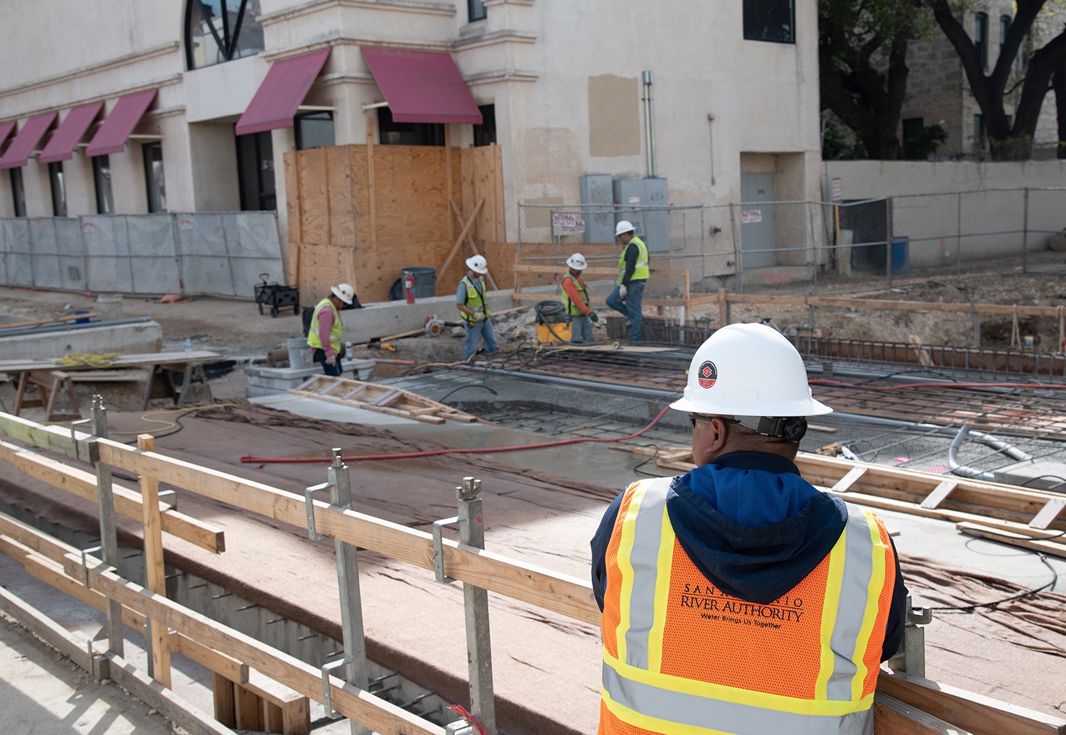 Construction of West Commerce Street related to the San Pedro Creek Culture Park project taken during a tour on Feb. 15, 2019.