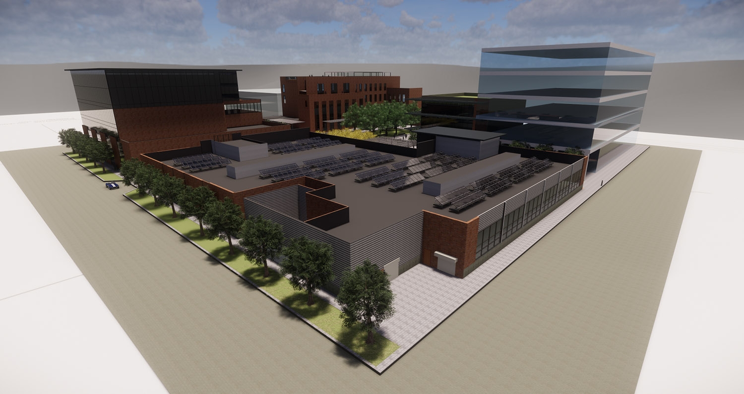 This rendering released Feb. 19, 2019, shows VelocityTX's plans for its bio and life sciences start-up business incubator at East Houston and Cherry streets. <b><em>Courtesy VelocityTX</em></b>
