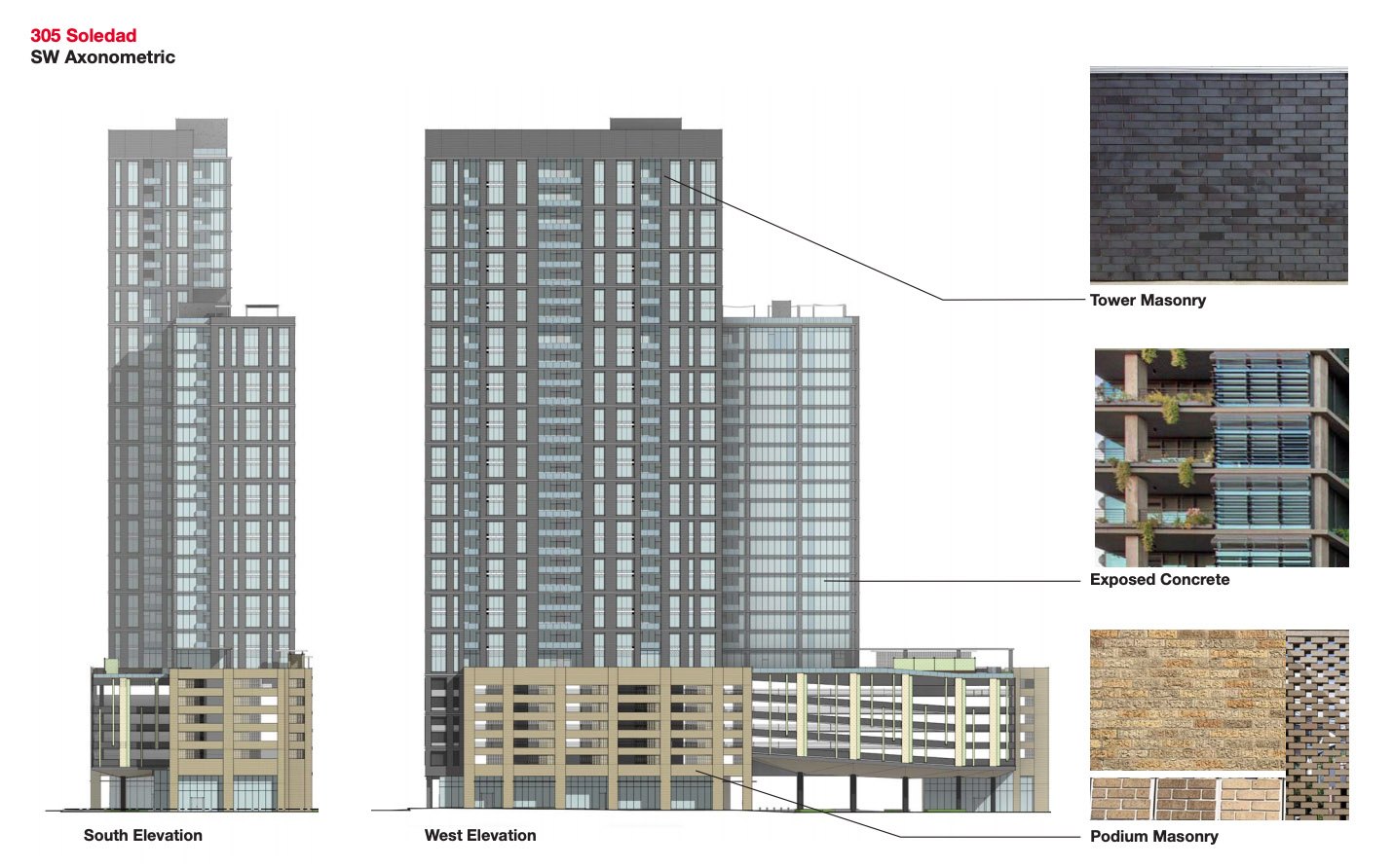 Rendering shows Weston Urban's proposed 32-story tower at 305 Soledad St. <em>Courtesy Weston Urban</em>