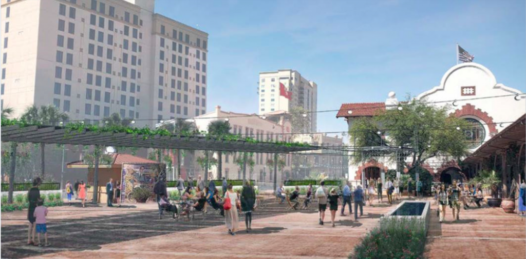 REATA Real Estate is getting ready to purchase five buildings at St. Paul Square from the city of San Antonio. Rendering provided by city of San Antonio in August 2019.