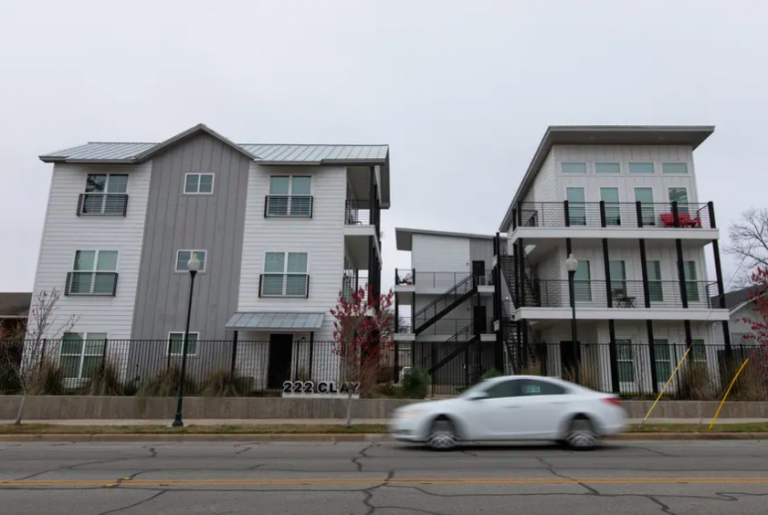 An apartment complex near downtown Waco. Gov. Greg Abbott announced Friday that he was dedicating $171 million in federal coronavirus relief money to helping renters avoid evictions.