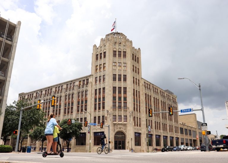 The San Antonio Express-News building on Avenue E and Third Street in 2019.