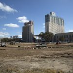 Construction continues at Hemisfair's future Civic Park on the southeast corner of South Alamo and East Market streets on Monday, March 14, 2022.