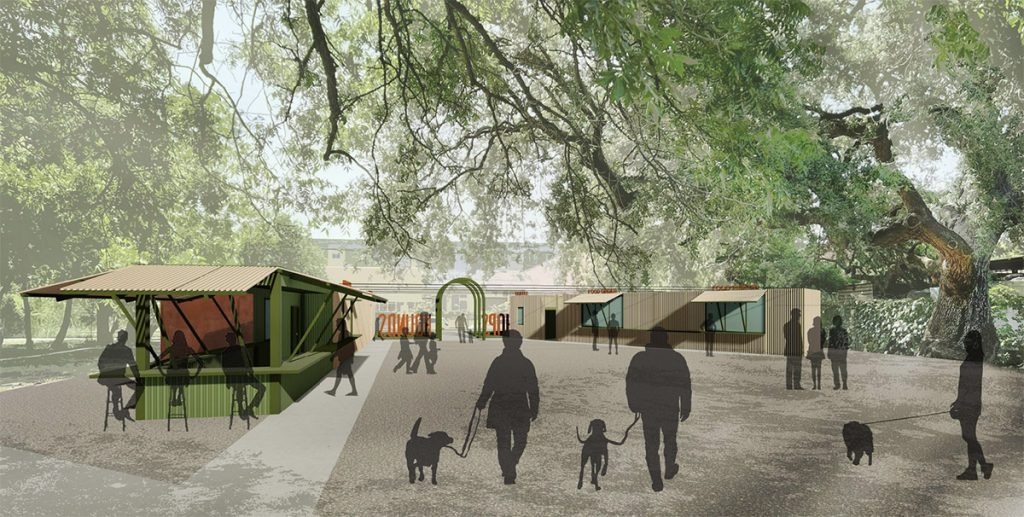 Hops & Hounds, a restaurant and dog park, is slated to open at 1123 Avenue B on the Museum Reach, around December 2022.